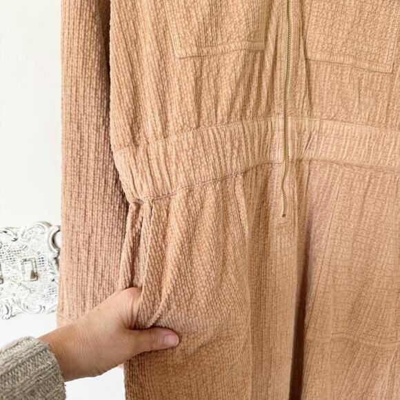 J. Crew Tan Corduroy Zip Front Utility Dress XL - Picture 5 of 8
